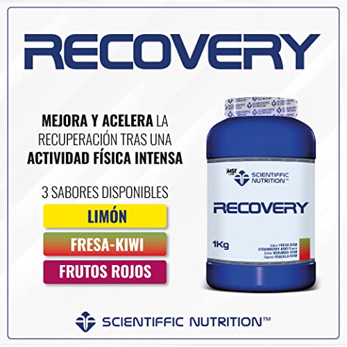 Scientiffic Nutrition - Recovery, Bebida Post Entreno para una Rápida Recuperación Muscular con Hidratos de Carbono, Hidrolizado y Proteína de Suero de Leche - 1kg, Sabor Fresa - Kiwi.