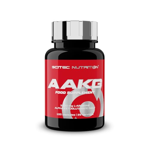 Scitec Nutrition AAKG - Fórmula avanzada con 3200 mg de L-arginina alfa-cetoglutarato - Cápsulas pre-entrenamiento para atletas - 100 Cápsulas