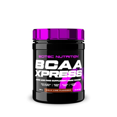 Scitec Nutrition BCAA Xpress, Sin Azúcar, Gluten y Lactosa, 5g BCAA Puros, Recuperación y Crecimiento Muscular, Proporción de Aminoácidos 2:1:1, Aromatizado y Fácil de Mezclar, 280 g, Cola-Lima