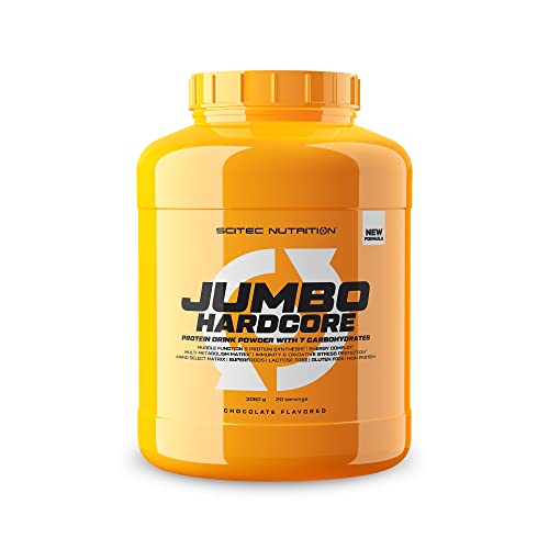 Scitec Nutrition Jumbo Hardcore, Weight Gainer alto en proteína con Amino Select Matrix, Superfoods, Creatina y con 7 carbohidratos, Sin Gluten y Sin Lactosa, 3060 g, Chocolate