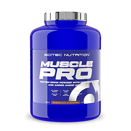 Scitec Nutrition Muscle Pro, En polvo con sabor, a base de proteínas de várias fuentes con creatina, aminoácidos, 2.5 kg, Chocolate