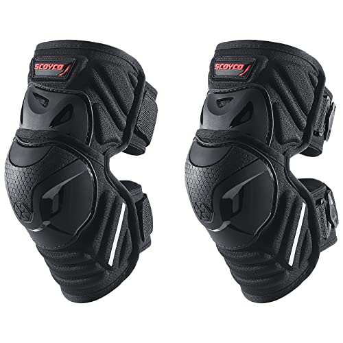 Scoyco 1 par de rodilleras espinilleras para motociclismo Negro Ajustable Rodillera Pads Protector Armor para Motocross Racing Mountain Biking