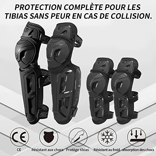 Scoyco 4 unids motocicleta rodilla espinilleras Coderas para hombres antideslizante 2 en 1 Protector ajustable Powersport protección armadura Motocross Racing equipo protector