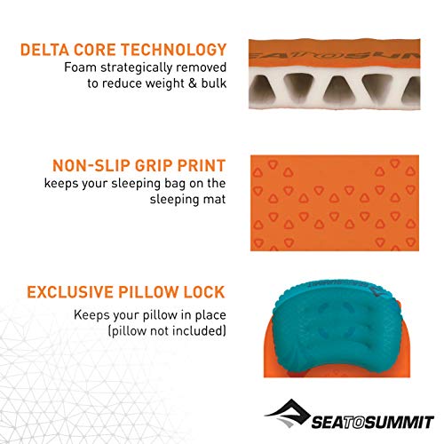 SEA TO SUMMIT AMSIULS Colchoneta autohinchable Ultralight S Naranja, Adultos Unisex, Azul