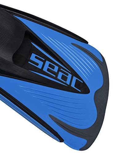 SEAC Speed S Aletas Cortas de natación para Entrenamientos en la Piscina y en el mar, Unisex, Azul/Negro, 42/43