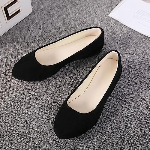 seiveini Bailarinas Mujer Zapatos Planos Comodo Ballet Flats Bailarinas Plegables Mujer Boda Plano Elegante Suave Zapatos de Trabajo, Bodas de Negocios, Informales A Negro 43 EU