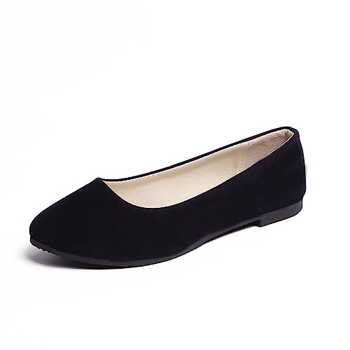 seiveini Bailarinas Mujer Zapatos Planos Comodo Ballet Flats Bailarinas Plegables Mujer Boda Plano Elegante Suave Zapatos de Trabajo, Bodas de Negocios, Informales A Negro 43 EU