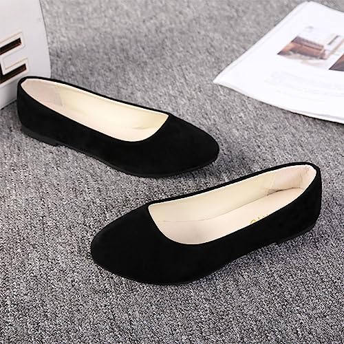 seiveini Bailarinas Mujer Zapatos Planos Comodo Ballet Flats Bailarinas Plegables Mujer Boda Plano Elegante Suave Zapatos de Trabajo, Bodas de Negocios, Informales A Negro 43 EU