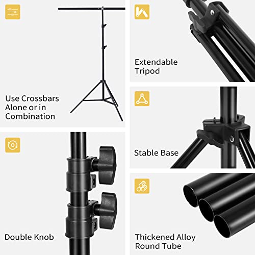 Selens Soporte de Fondo Fotografía 150x200cm Ajustable Portátil Kit Forma de T para Telón de Fondo Estudio Fotográfico Foto Vídeo Backdrop Background con Bolsa de Transporte y 4X Abrazaderas Clamp