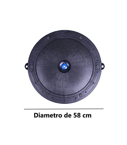 Semi Esfera de 58 cm, Step Fitness con Inflador y Bandas de Resistencia (Azul)