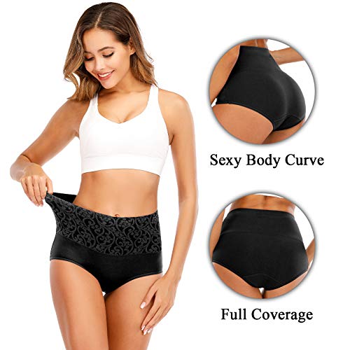 Senllori Ropa Interior de algodón de Talle Alto para Mujer, Bragas Suaves de Cobertura Completa, Paquete múltiple Pack de 5, Tamaño 4XL