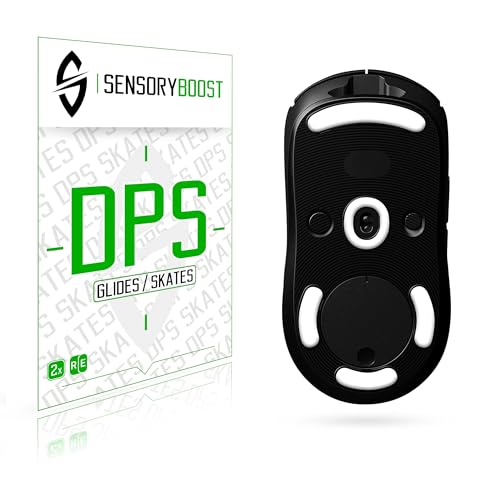 SensoryBoost DPS Glides for Logitech G Pro Wireless (Pack de 2) Pies de ratón de Repuesto, Patines, Bordes Redondeados, autoadhesivos, precortados, PTFE, Accesorios