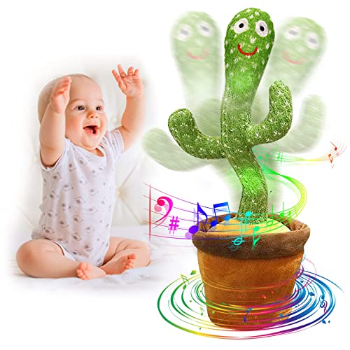 seOSTO Cactus Bailarin, Cactus Bailarin Repite español, Cactus parlanchin, Juguete Cactus de Peluche que Baila y Repite tu Voz, con Canciones, Dancing Cactus Regalos Adecuados para Niños