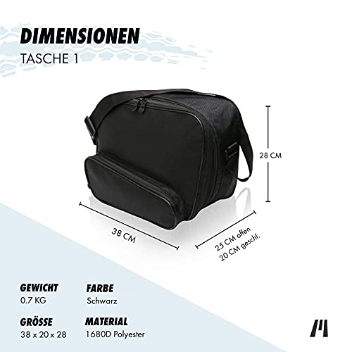 SET de 3 bolsas, bolsillos interiores adecuados para 2 maletas laterales moto (Vario) y 1 maleta moto (Vario / Top Case) de BMW K1200GT, R1200RT, R1250RT, K1300GT, K1600GT, K1600GTL - No. 17+18