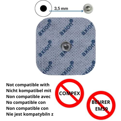 Set de 4 electrodos de 10x5 cm axion | Compatible con VITALCONTROL y con Beurer | Parches autoadhesivos para su aparato electroestimulador TENS y EMS