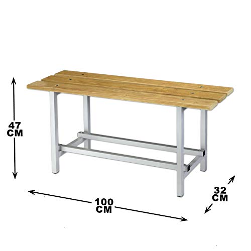 SETROC | Bancos de Madera para Vestuarios | Banco para Vestuario con Estructura de Acero | Desmontados | 1 Metro 47,5 X 100 X 32 cm