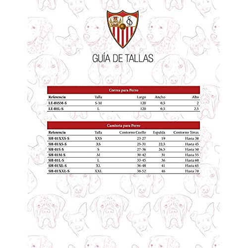 Sevilla CF - Camiseta para Perro o Gato, 7 Tallas Disponibles, Equipación del Equipo, Talla S, Calidad Alta, Producto Oficial (CyP Brands)