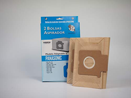 SF SANFOR NA71 Sanfor | Bolsas de Aspirador Adaptable a Modelos PANASONIC | Caja 2 Unidades | Papel ecológico de Doble Capa | Marrón