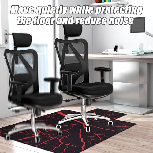 SHACOS Alfombrilla Protectora Suelo para Silla de Oficina 90x120cm Alfombra Antideslizante Silla Gaming Resistente a los Arañazos Alfombrilla Protección para Suelos Duros, Laminado, Parqué