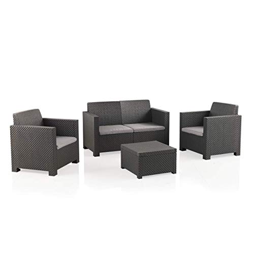 Shaf EVO Conjunto Muebles Sofá 2 Plazas + 2 Sillones, Antracita