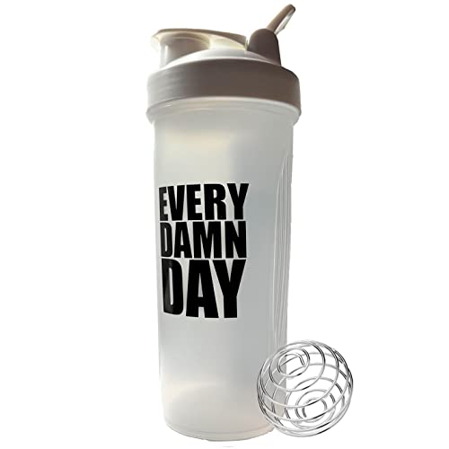 Shaker de Proteínas Ivybrand de 600ml con Bola Mezcladora y con Mensaje Motivador Every Damn Day