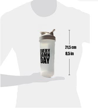 Shaker de Proteínas Ivybrand de 600ml con Bola Mezcladora y con Mensaje Motivador Every Damn Day