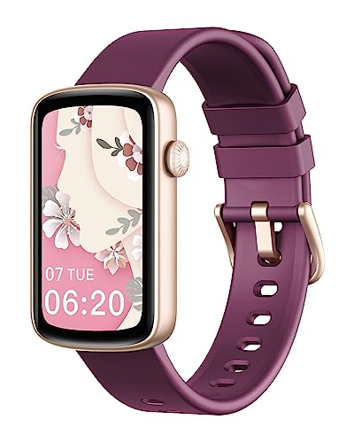 SHANG WING Reloj Inteligente Mujer,Pulsera Inteligente Mujer con Oxímetro, IP68 Impermeable,DIY Esfera Reloj, Monitor Sueño, Podómetro, Pulsómetro Smartwatch Mujer para Android iOS Morada