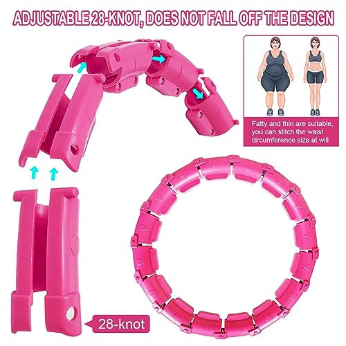 SHANHAIKX Smart Hula Hoop,Hula Hoop Fitness, Fitness Abdominal Perder Peso,Aros de Fitness con Cintura Ajustable, Smart Hula Hoop Masaje de 360° con 28 Desmontable Secciones para Adultos, niños