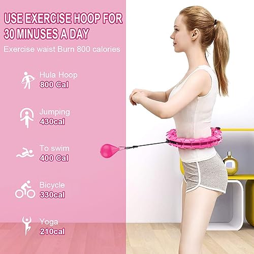 SHANHAIKX Smart Hula Hoop,Hula Hoop Fitness, Fitness Abdominal Perder Peso,Aros de Fitness con Cintura Ajustable, Smart Hula Hoop Masaje de 360° con 28 Desmontable Secciones para Adultos, niños