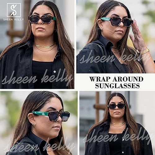 SHEEN KELLY Moda Gafas de sol de gran tamaño Mujeres Hombres De Moda Colorido Irregular Frame