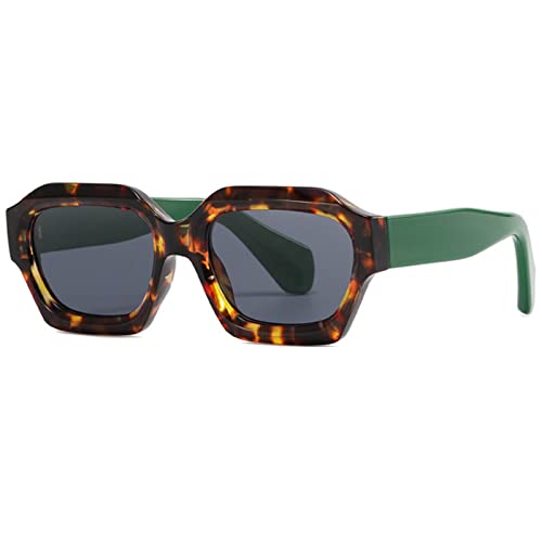 SHEEN KELLY Moda Gafas de sol de gran tamaño Mujeres Hombres De Moda Colorido Irregular Frame