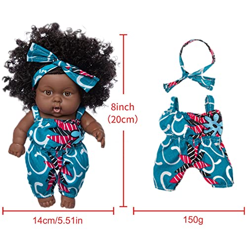 Shenrongtong Muñecas negras para niñas de 3 años | Muñeca de juguete para bebé,Muñecas de bebé lavables al aire real, muñeca bebé niña africana americana de 8 pulgadas para niños de 2 3 4 5 6 7 años