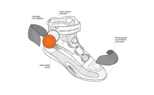 SHIMA EXO Vented, Zapatos de Motocicleta para Hombres | Zapatos de calle reforzados con sistema de cierre ATOP, Suela antideslizante, Mango de cambio de marchas (Negro, 43)