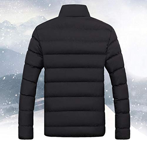 SHOBDW Hombres Abrigo Talla Extra Manga Larga Top Invierno Cálido Deporte Slim Fit Grueso Burbuja Casual Cazadora Cazadora de Solapa Parka Prendas de Abrigo Escudo de Gran tamaño(Azul,XL)