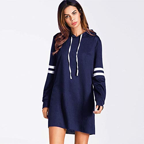 SHOBDW Liquidación Venta Moda Mujer Sexy Nueva Otoño Invierno Sudadera con Capucha Larga Sudadera Jersey Pullover Manga Larga Vestido(Azul,L)