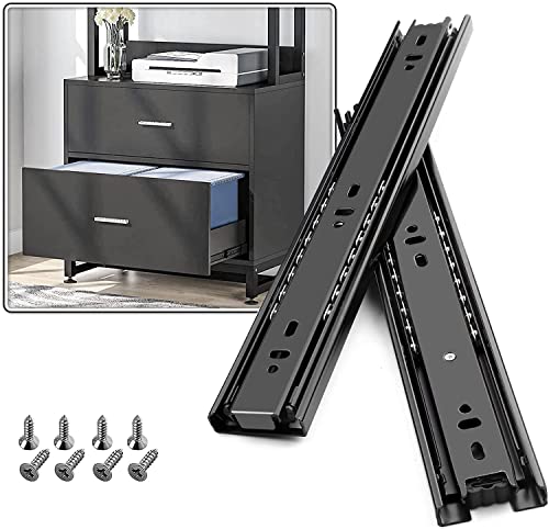 SHUHANG Guías para cajones de gabinete, resistentes, capacidad de carga de 45 kg, extensión completa con rodamientos de bolas, 200, 250, 300, 350, 400, 450, 500, 550, 600 mm, montaje lateral, 1 par