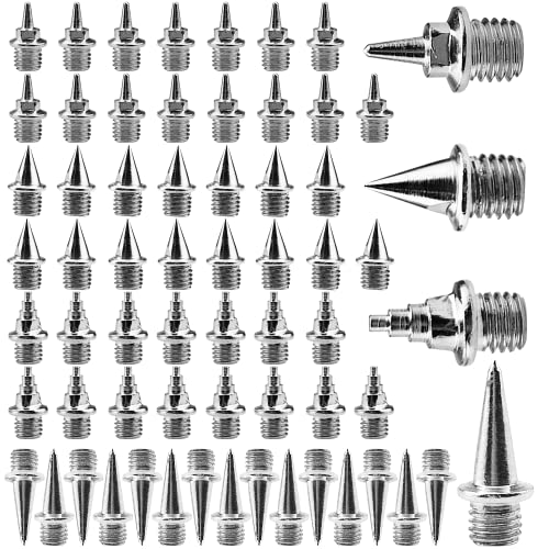 SHUIYUE 64 picos de repuesto para correr con llave, 4 modelos de 16 cada uno (clavos cortos/clavos largos/clavos de torre/clavos puntiagudos), para zapatos de pista, zapatos deportivos de sprint