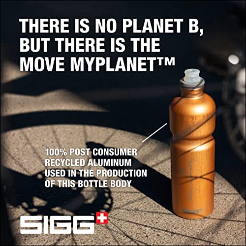 SIGG Move MyPlanet™ Alu Botella cantimplora (0.75 L), botella hermética neutral para el clima, botella para bicicleta ligera fabricada en Suiza