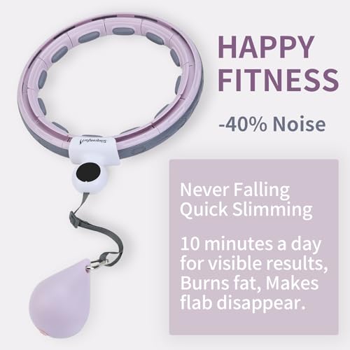 Silencomfort Smart Hula Hoop, Silencio, con Contador y Peso Pelota, Abdominal Fitness Perder Peso, con 16 Desmontable Secciones, Masaje Hoola Hoop, para Adultos, Principiantes