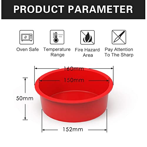 SILIVO Molde de Silicona Redondo Antiadherente para Freidora De Aire, 15 cm, para Reposteria, Bizcocho, Tartas De Capas, Tartas De Queso, Tartas De Arcoíris, Gelatina