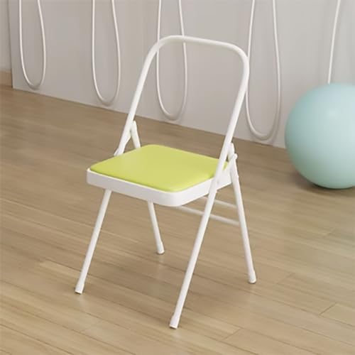 Silla Auxiliar de Yoga Silla de Yoga sin Respaldo Silla de Yoga Plegable portátil con Fundas para pies Antideslizantes Cuero de PU diseño de Doble Viga Silla de Yoga Iyengar Negro, Yellow