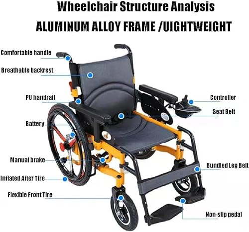 Silla De Ruedas Eléctrica,2 Baterías De Litio Extraíbles,Plegable Wheelchair Ligera De La Aleación De Aluminio Silla,Conduzca Con Potencia O Use Como Silla De Ruedas Manual,Rail transport (35~45 days)