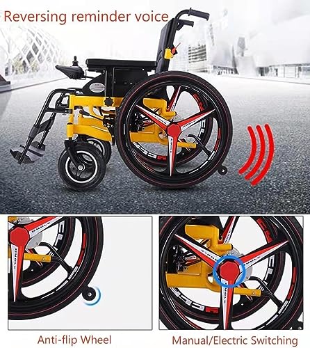 Silla De Ruedas Eléctrica,2 Baterías De Litio Extraíbles,Plegable Wheelchair Ligera De La Aleación De Aluminio Silla,Conduzca Con Potencia O Use Como Silla De Ruedas Manual,Rail transport (35~45 days)