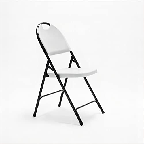 Silla Plegable de plástico con Capacidad de Peso de 160kg, Silla apilable para Eventos, Silla Plegable Ligera, Paquete de 4, Color Blanco