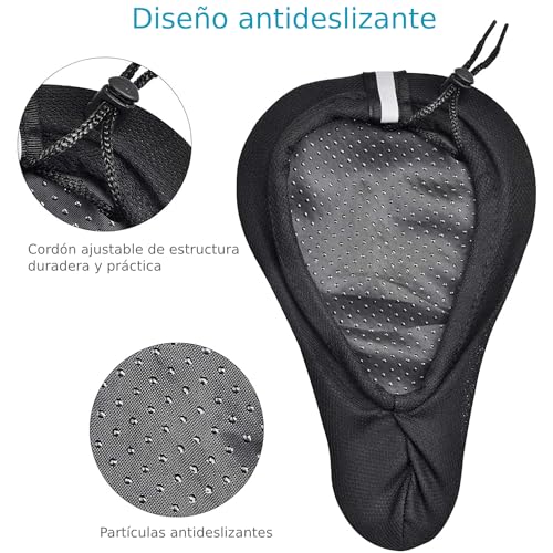 Sillín Cubre Bicicletas Gel - Accesorio Universal para Bicicletas de Carretera y Montaña - Funda de Asiento con Gel y Resistente al Agua - para Ciclistas