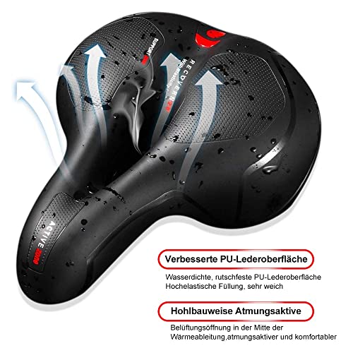 Sillín de Bicicleta, Sillín de Bici de Gel Cómodo Impermeable Hombre Mujer Asiento de Bicicleta Antiprostatico Transpirable para MTB/Bicicleta de Carretera/Montaña/Urbana/Senderismo