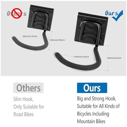 Sinoer bicicleta almacenamiento estante de pared, para 4 bicicletas + 2 casco ajustable garaje herramientas de almacenamiento de anclajes o la familia bicicleta vertical de suspensión,19,7 "/ 500 mm