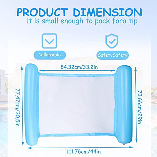 Sinwind Hamaca 4 en 1 Tumbona Inflable colchoneta Cama Flotante de Agua para piscina para Adultos (Azul)