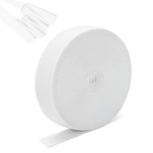 sinzau Cinta de goma, 10 metros, cinta elástica de costura, banda elástica ancha de 30 mm, para pantalones de goma para pantalones, manualidades domésticas, color blanco