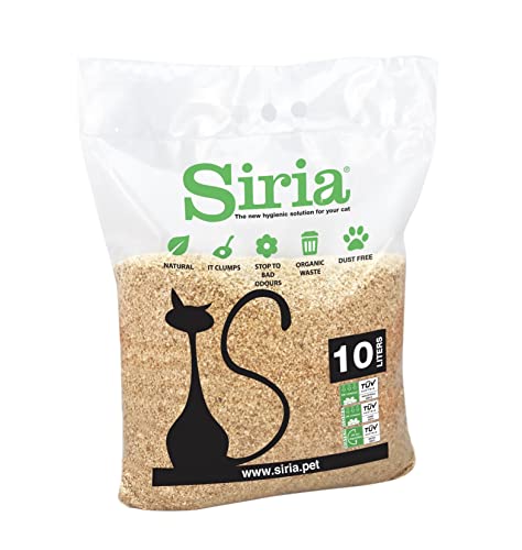 Siria 40 litros-17,2Kg (Set 4 Bolsas de 10 litros-4,3 Kg) Arena para Gatos Vegetal